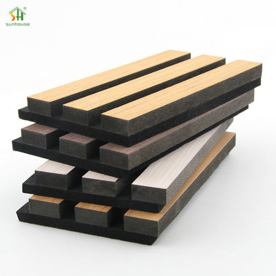 Giá tốt. Tấm ốp tường gỗ tiêu âm tùy chỉnh 1220x2440mm MDF đen sợi polyester trực tuyến