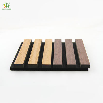 Custom Acoustic Wood Panel Wall 1220x2440mm Black MDF Polyester Fiber
