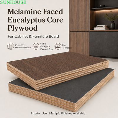 Ván ép phủ Melamine 18mm, keo dán chắc chắn, dùng làm nội thất tủ bếp, tủ quần áo và đồ nội thất