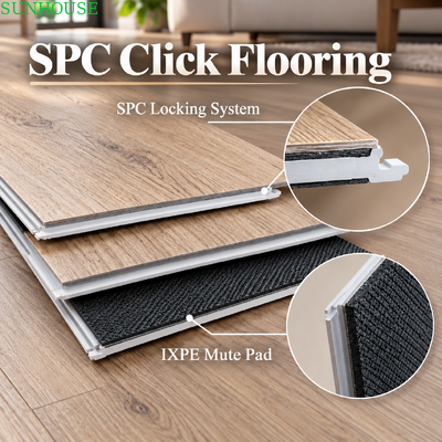 Giá tốt. Giải pháp sàn SPC Click thương mại cho khách sạn Văn phòng Cửa hàng bán lẻ với hệ thống ván vinyl lõi cứng bền trực tuyến