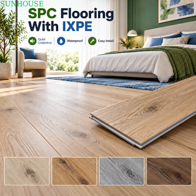 Giá tốt. Sàn nhựa SPC lõi cứng dạng hèm khóa mật độ cao với cấu trúc lõi ổn định cho các dự án sàn bán buôn trực tuyến